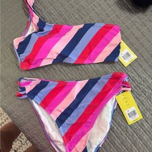 Crown & Ivy Multicolor Striped Bikini